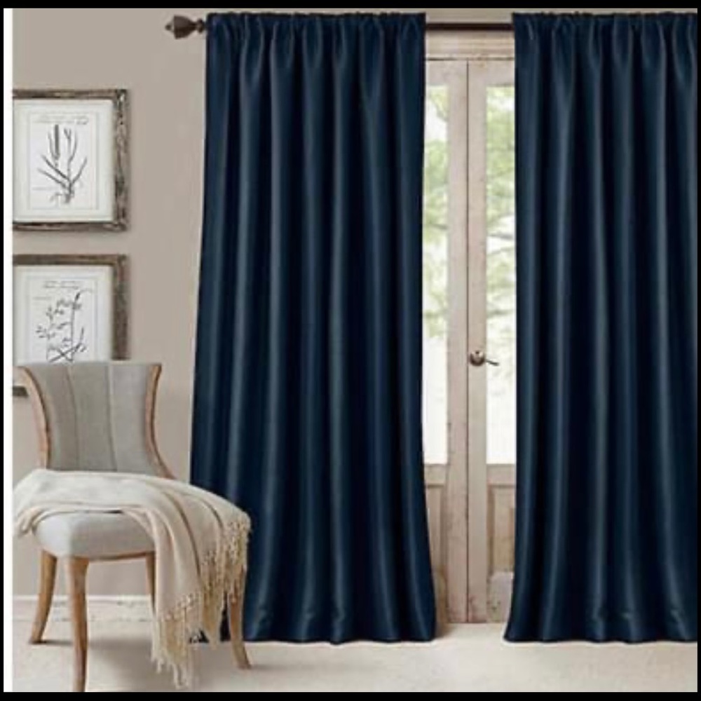 Peri Collection Navy Curtains